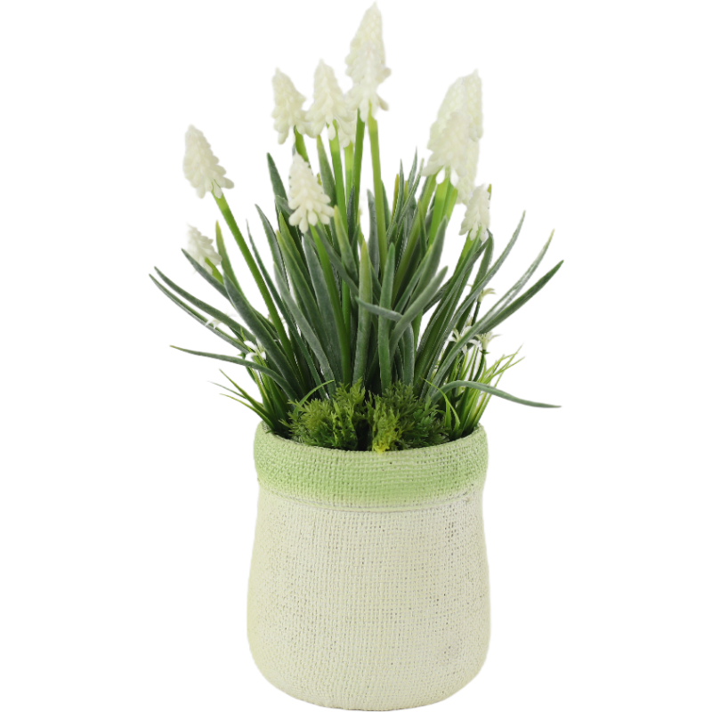 Hyacinth Grape Artificial Flower in PVC Pot