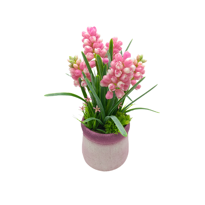 Hyacinth Artificial Flower in PVC Pot